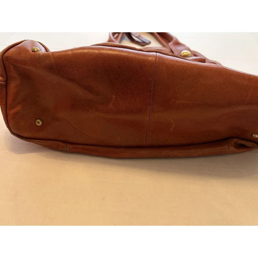 TANO Handbag Soft‎ Leather Zip Shoulder Bag Hobo - Red Orange - Please Read